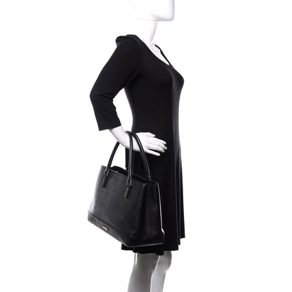 Burberry Saffiano Top Handle Tote Black 2 of 25