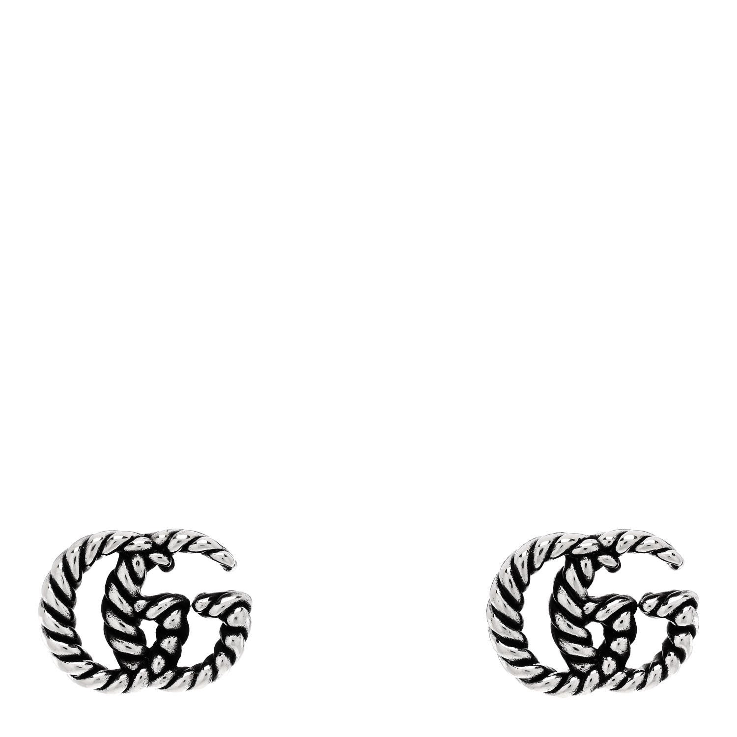 Gucci Sterling Silver Torchon Double G Earrings 1 of 6