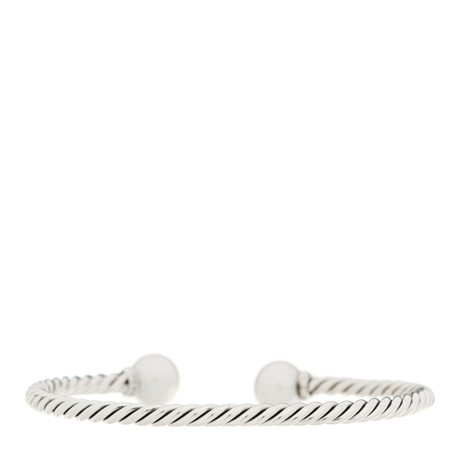 David Yurman Sterling Silver Diamond Cultured Pearl 9mm Solari Bracelet 2 of 3