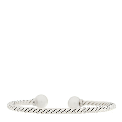 David Yurman Sterling Silver Diamond Cultured Pearl 9mm Solari Bracelet 2 of 3