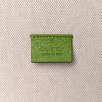 Gucci Fabric Embroidered Square G Forte Dei Marmi Striped Tote Bag Green Yellow 7 of 13