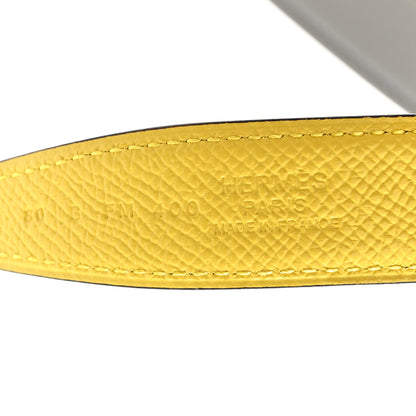 Hermes Epsom Swift 24mm Mors H Belt 80 32 Jaune De Naples Bleu Glacier 3 of 4
