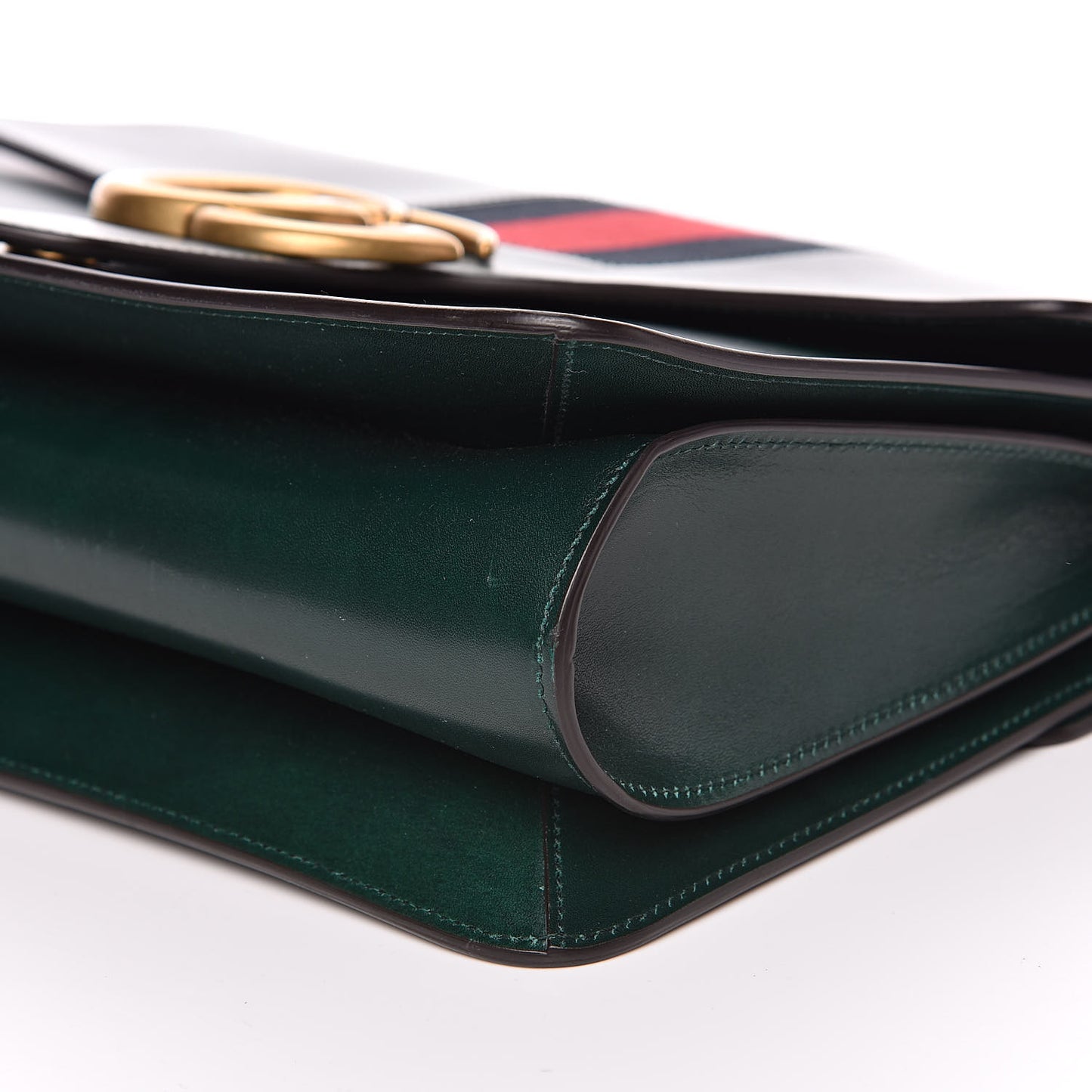 Tuscany Lux Calfskin Web GG Marmont Shoulder Bag Verde