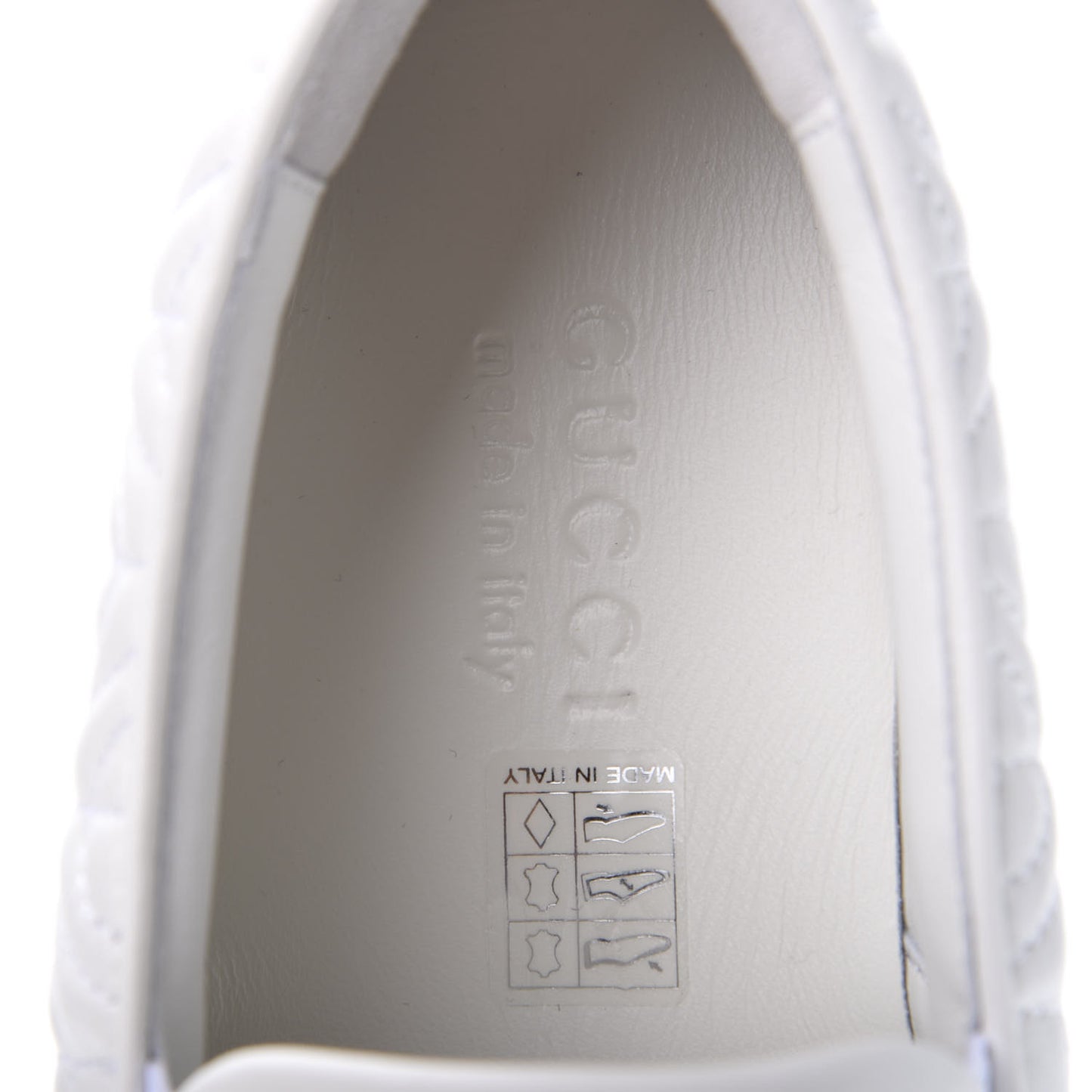 Nappa Web G Rhombus Quilted Mens Slip On Sneakers 7 Great White