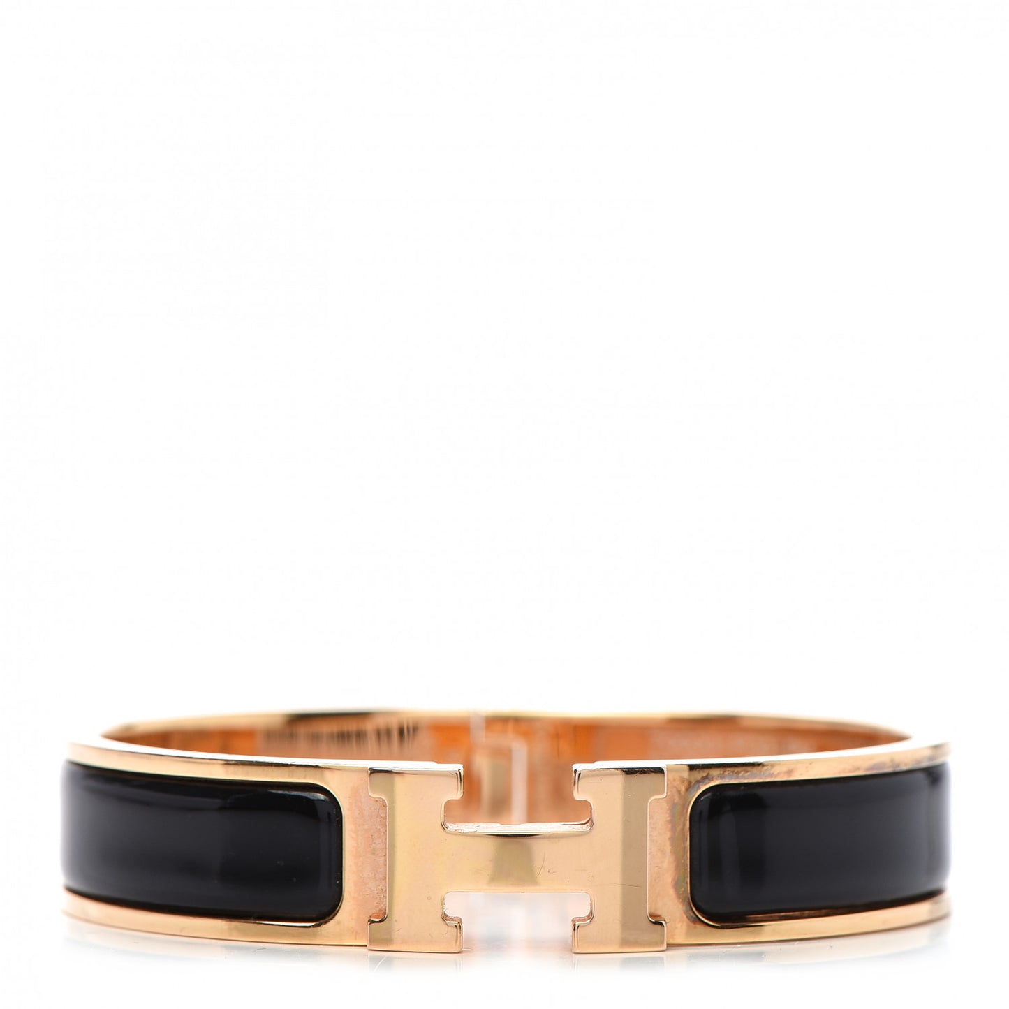 Enamel Narrow Clic Clac H Bracelet PM Black