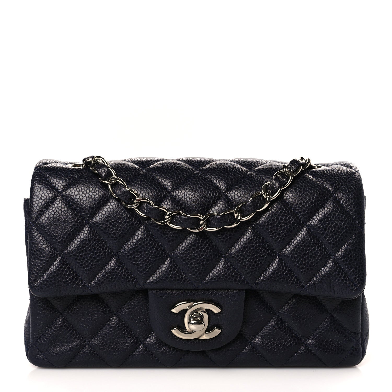 Chanel Caviar Quilted Mini Rectangular Flap Navy 1 of 8