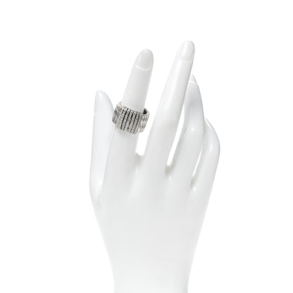 Roberto Coin 18K White Gold Diamond Primavera Wide Silk Mesh Ring 53 6.25 2 of 4