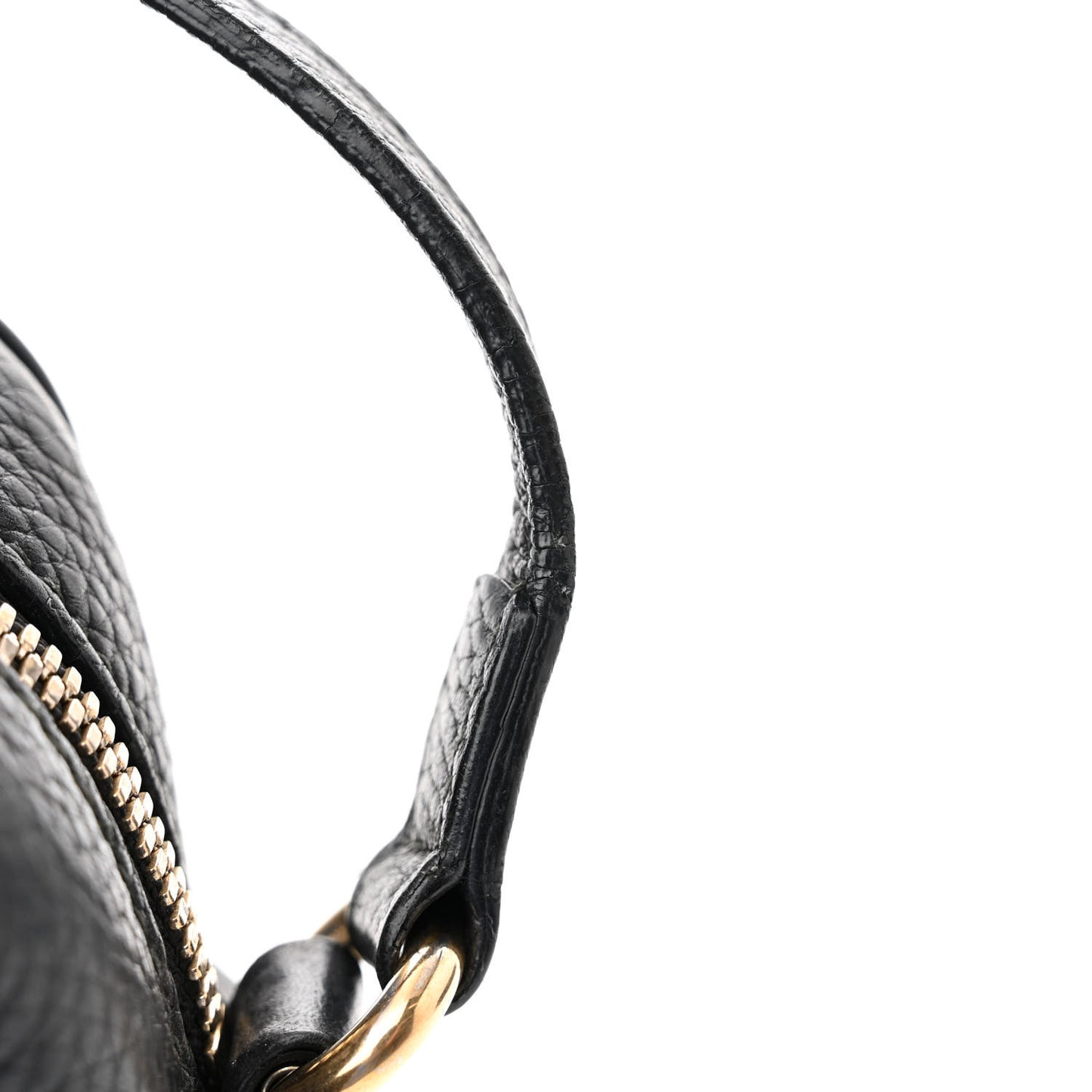 Pebbled Calfskin Small Soho Disco Bag Black