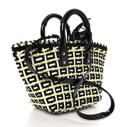 Balenciaga Patent XS Bistro Basket Black Beige 3 of 9