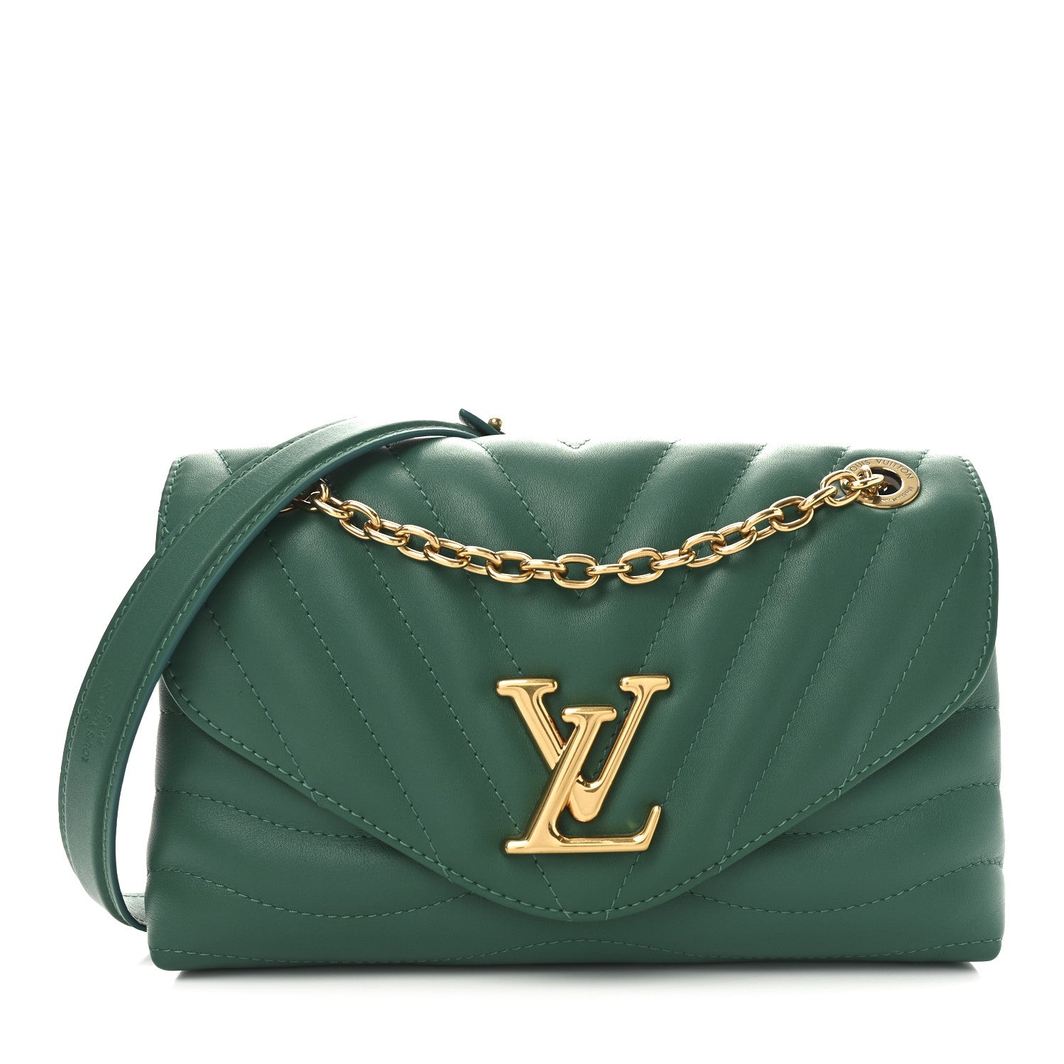 Louis Vuitton Calfskin New Wave Chain Bag MM NM Emerald 1 of 9