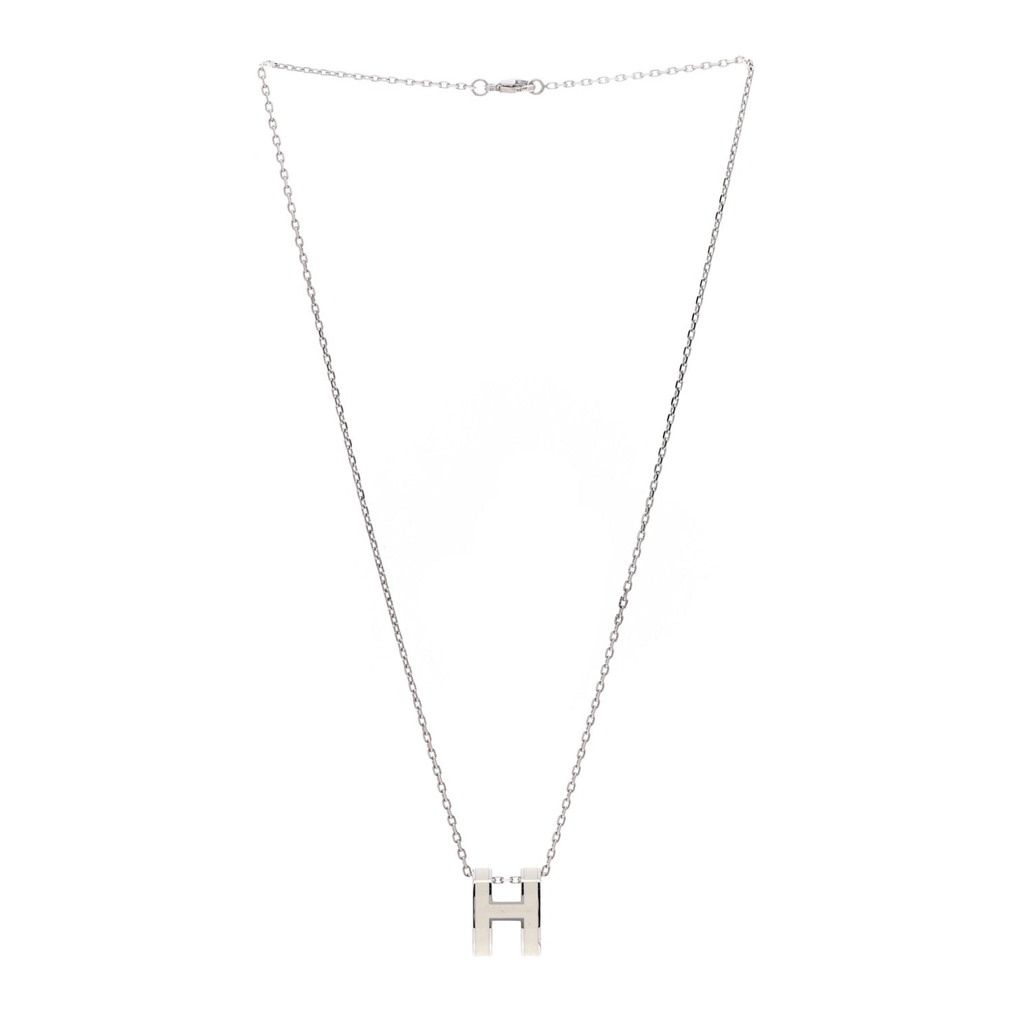 Lacquered Palladium Pop H Pendant Necklace White