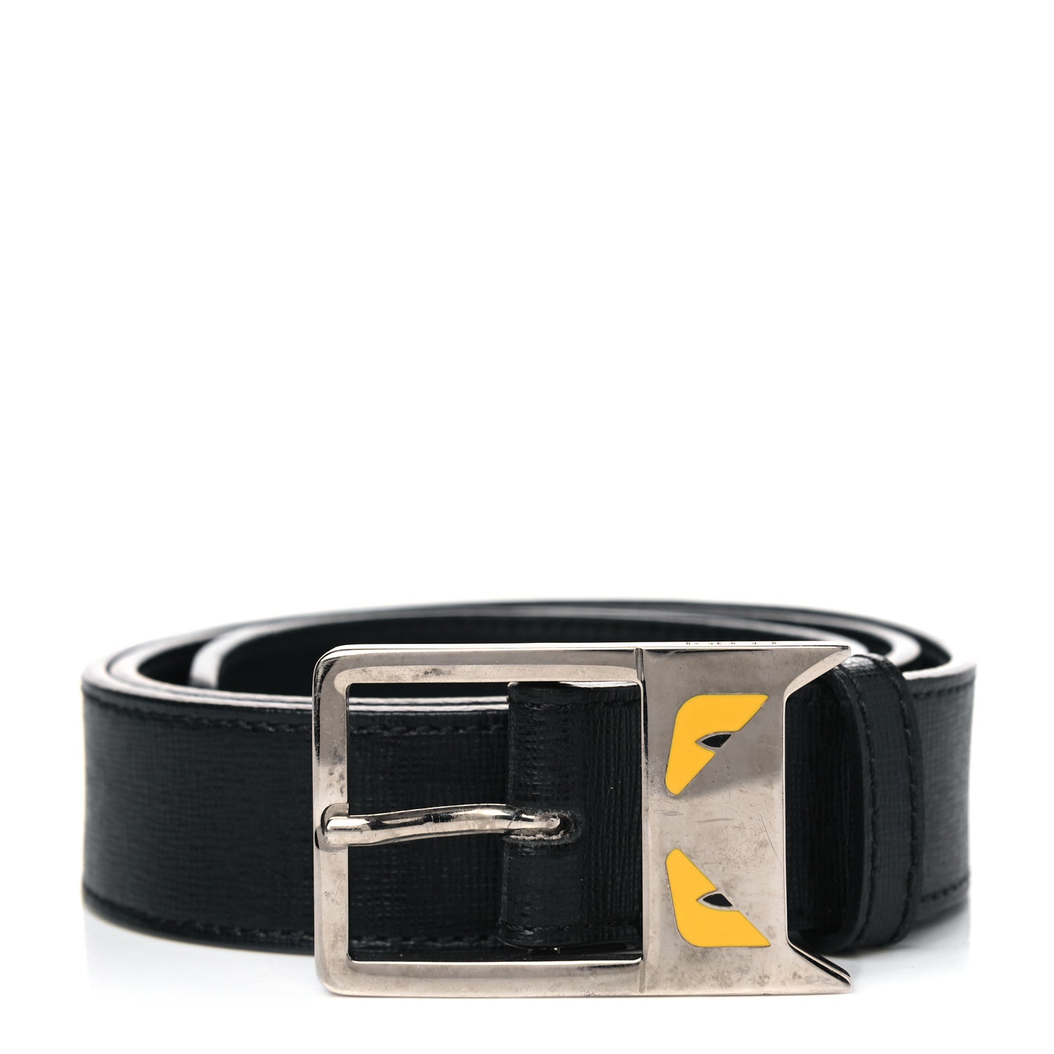 Fendi Vitello Monster Eyes Buckle Belt Black 1 of 6