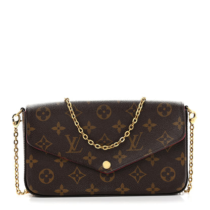 Louis Vuitton Monogram Pochette Felicie Chain Wallet Fuchsia 1 of 17