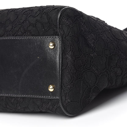 Dolce & Gabbana Calfskin Lace Large Miss Sicily Satchel Black 9 of 13