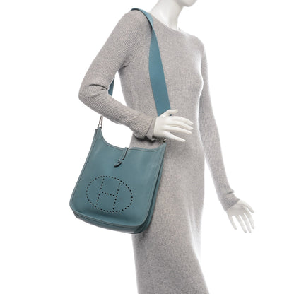 Hermes Epsom Evelyne II PM Blue Jean 2 of 10