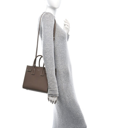 Saint Laurent Grained Calfskin Topstich Baby Sac De Jour Taupe 3 of 10