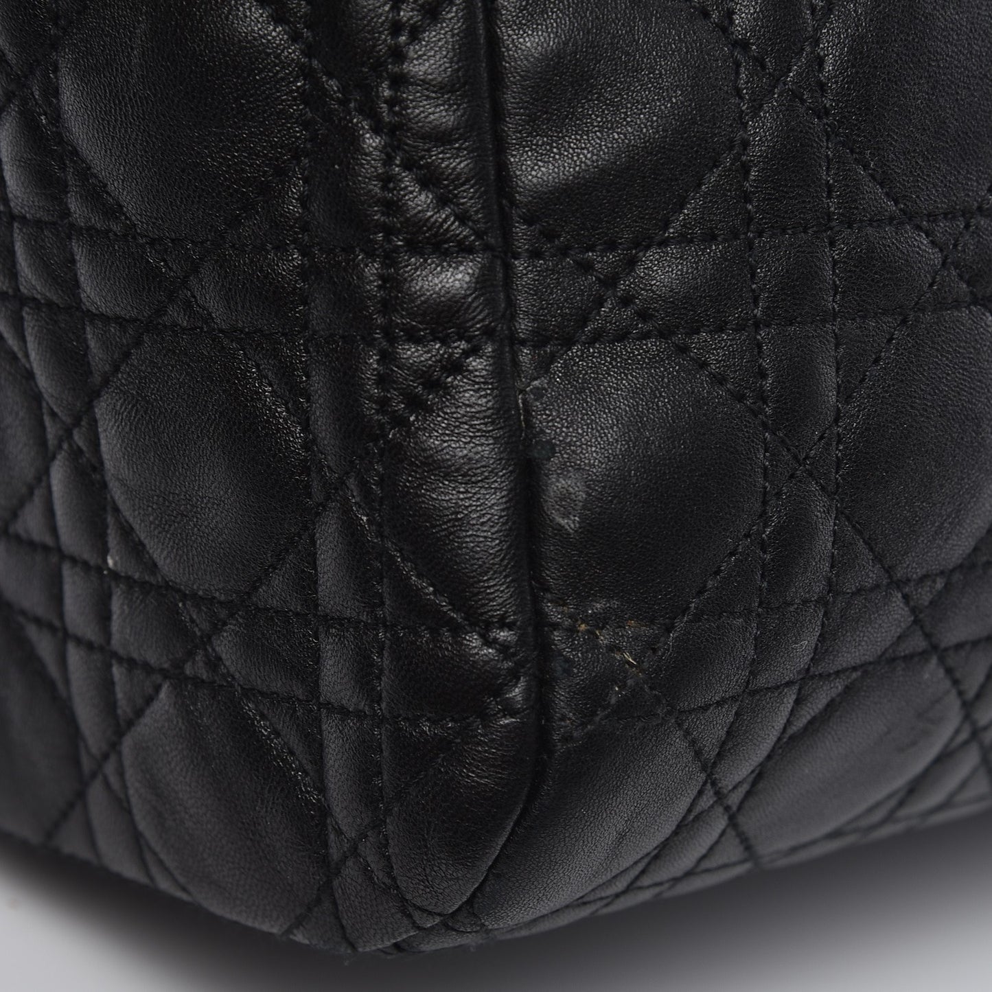 Lambskin Cannage Large Soft Lady Dior Shopping Tote Black