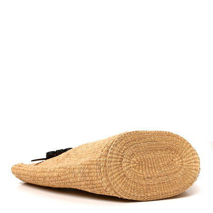 Loewe Raffia Calfskin Shell Basket Tote Natural Pecan 4 of 9