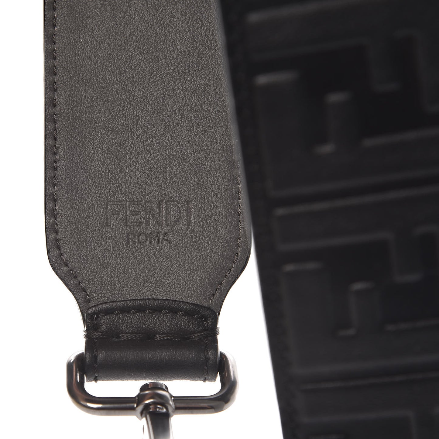 Calfskin FF 1974 Embossed Strap You Black