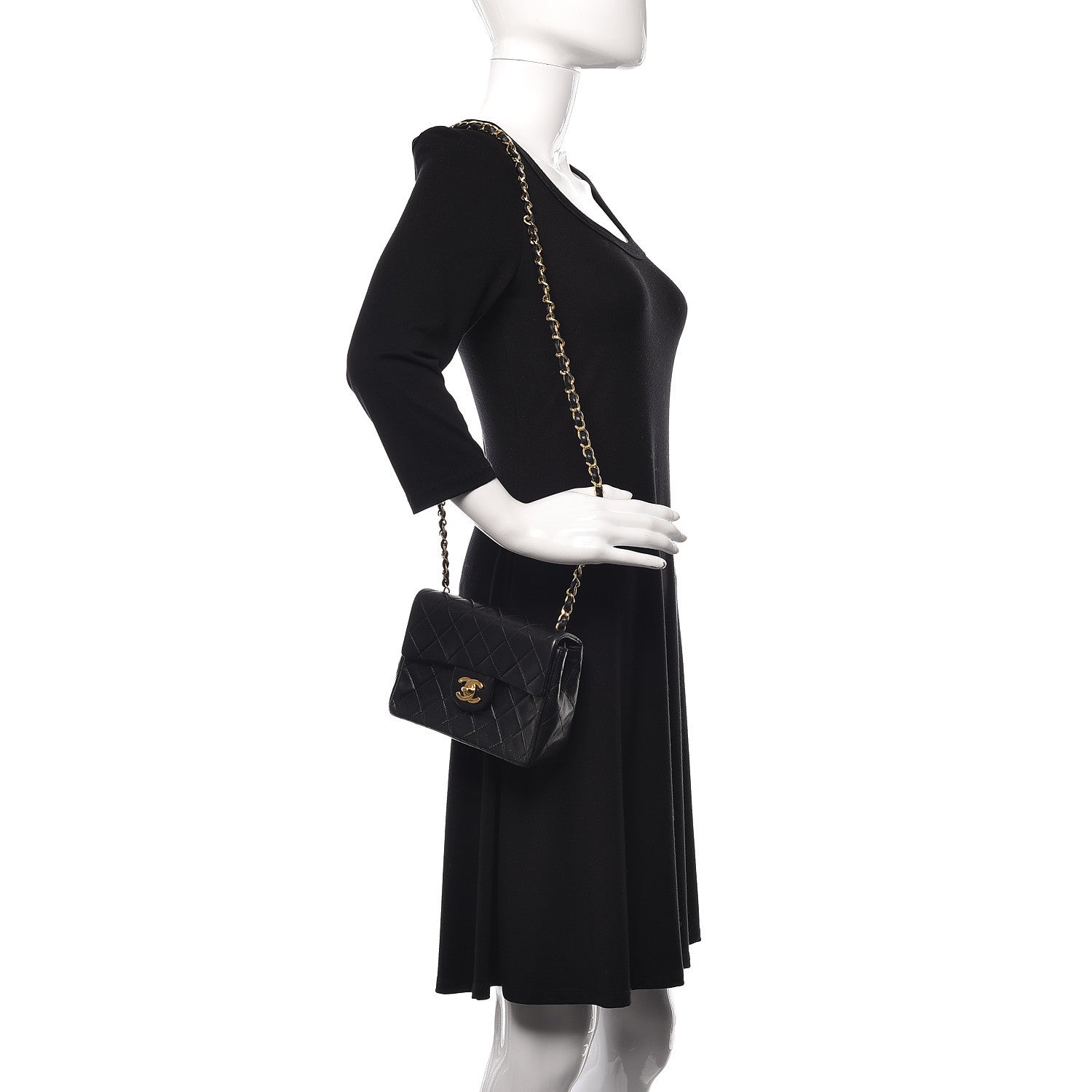 Chanel Lambskin Quilted Mini Square Flap Black 2 of 11