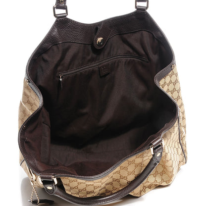 Gucci Monogram Dollar Calfskin Large Sukey Tote Beige Ebony Testa di Moro 9 of 9