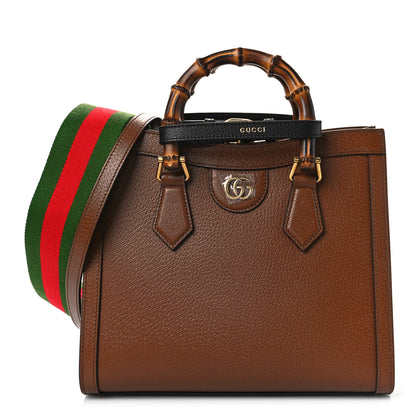 Gucci Textured Dollar Calfskin Web Small Diana Tote Bag Cuir Black 1 of 7