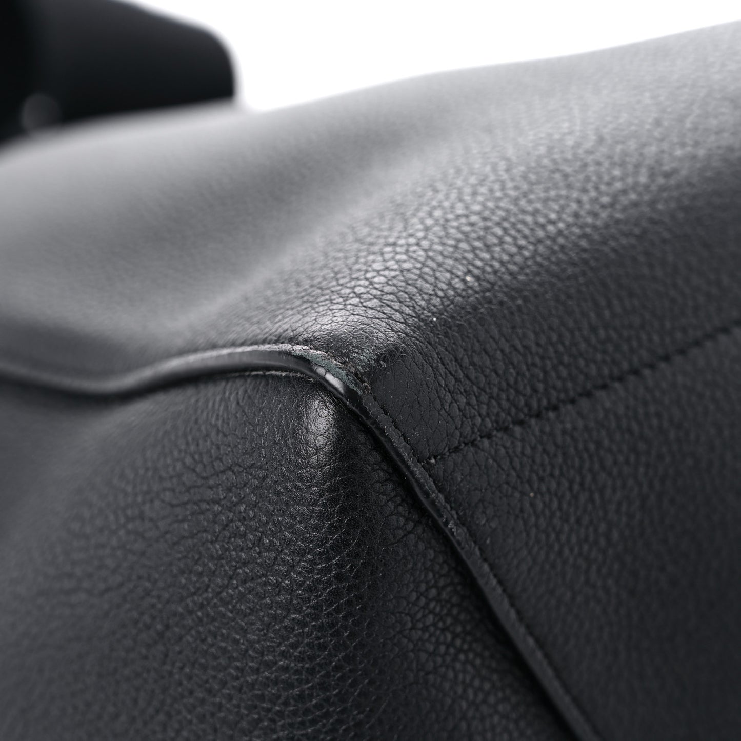 Soft Grained Calfskin Sangle Bucket Bag Black