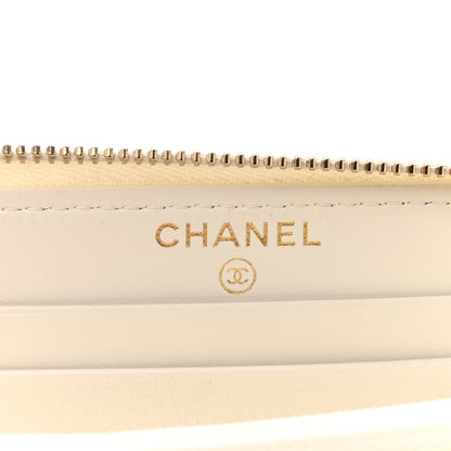 Chanel Caviar Quilted CC Medium Zip Around Wallet White 6 of 9