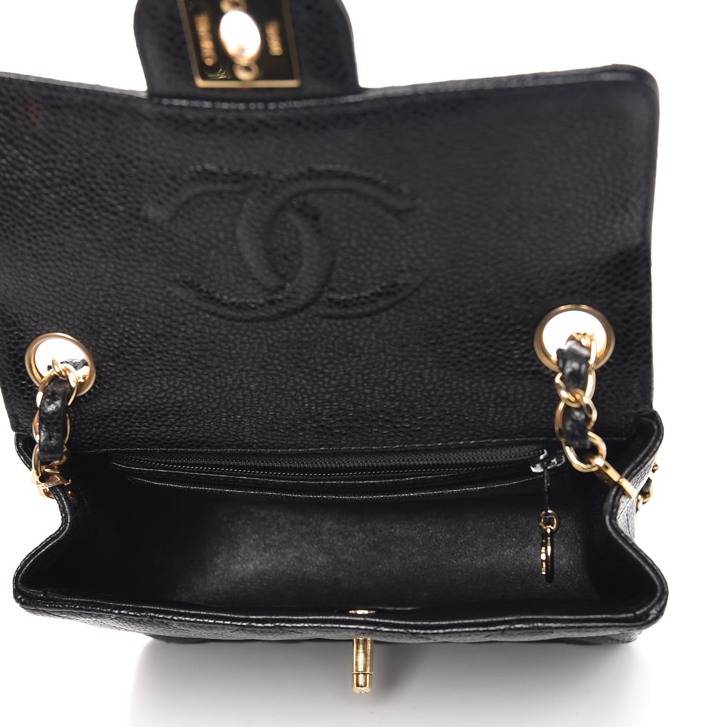 Caviar Quilted Mini Square Flap Black