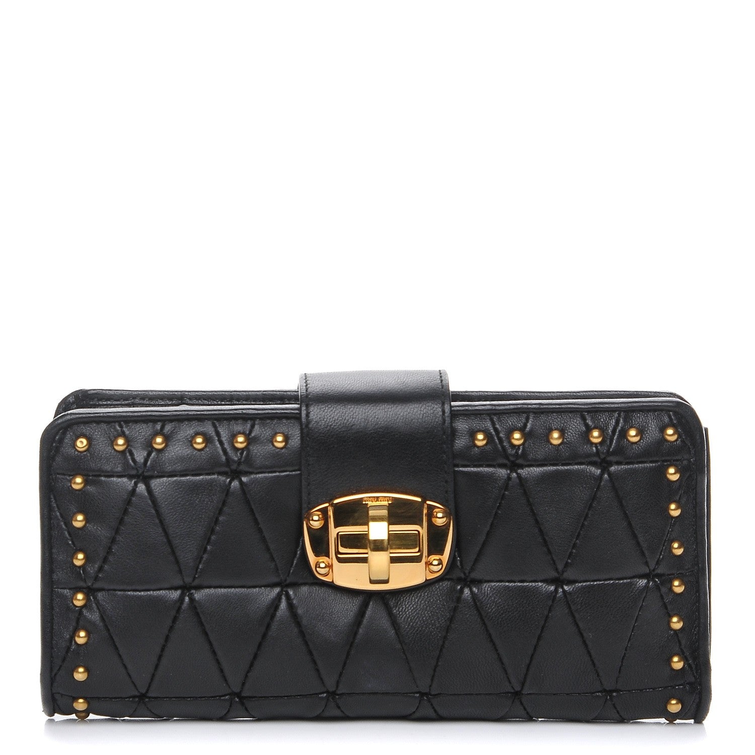 Miu Miu Nappa Quilted Wallet Black 1 of 10