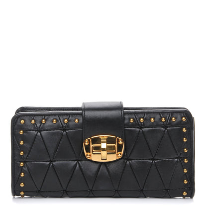Miu Miu Nappa Quilted Wallet Black 1 of 10
