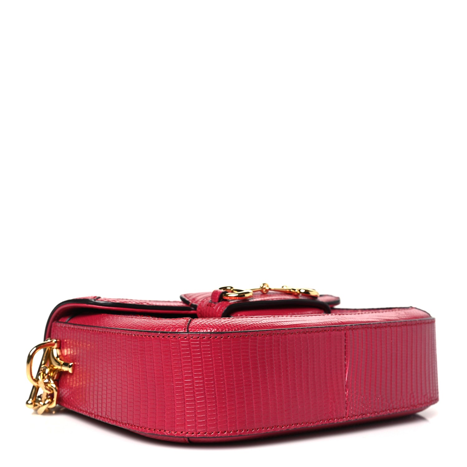 Gucci Canvas Calfskin Crystal GG Monogram Snakeskin Mini Horsebit 1955 Shoulder Bag Pink 4 of 11