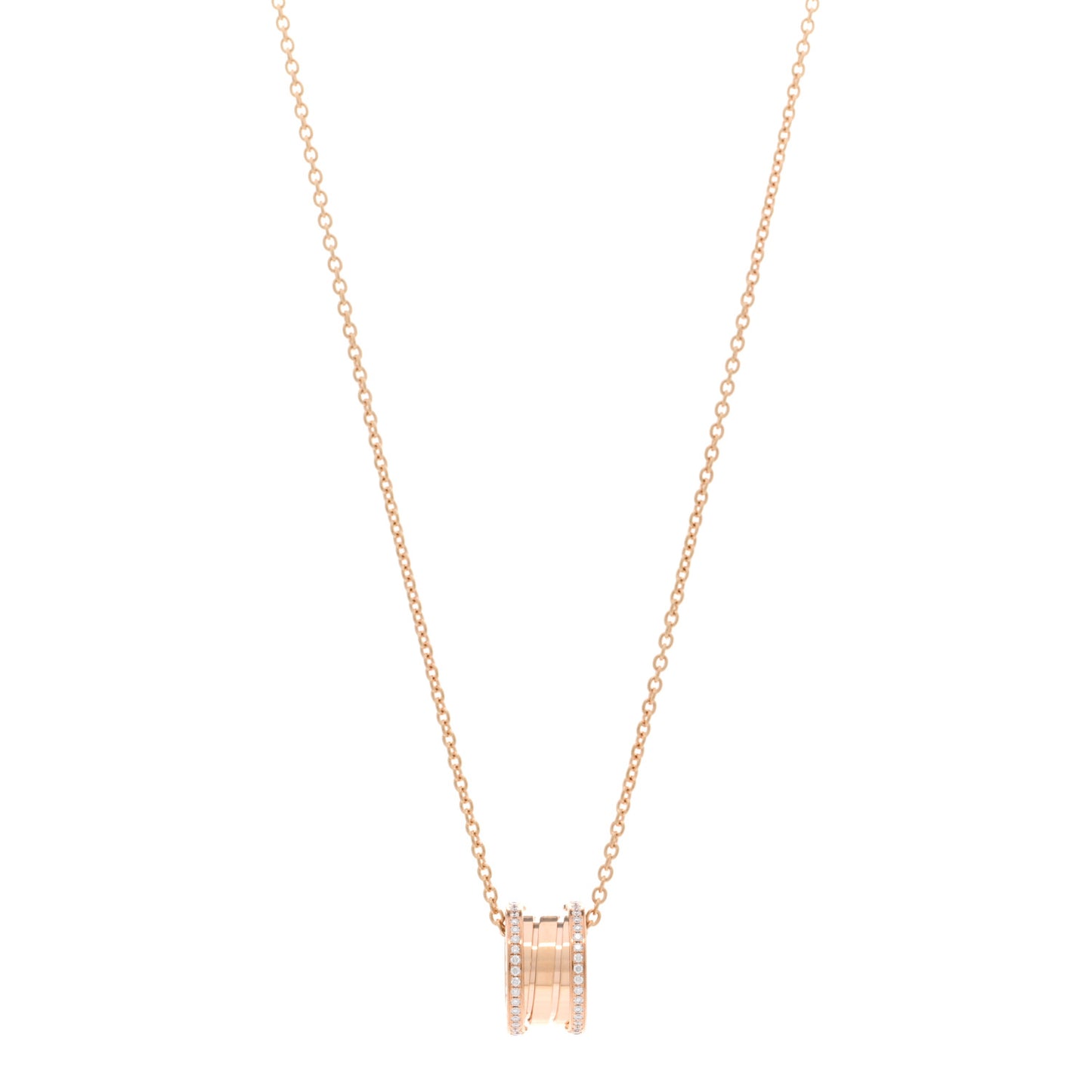 18K Rose Gold Diamond B.Zero1 Pendant Necklace