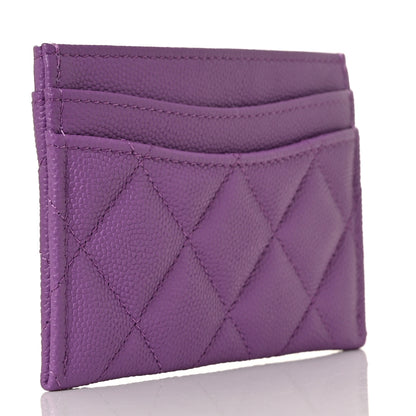 Chanel Caviar Quilted Card Holder Purple 3 of 11