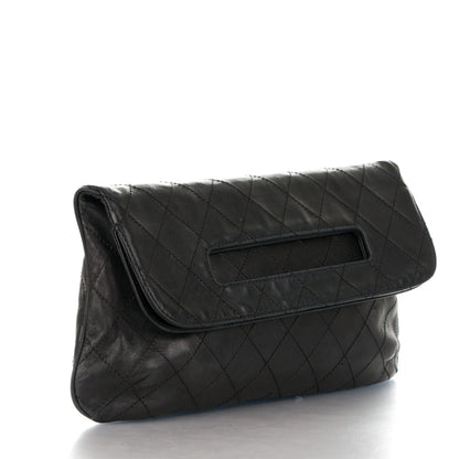 Chanel Lambskin Diamond Stitch Convertible Clutch Black 3 of 8