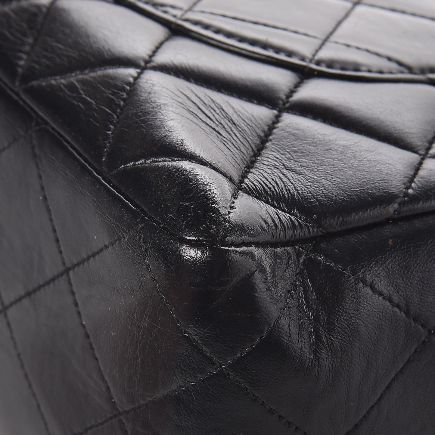 Lambskin Quilted Jumbo Single Flap Black