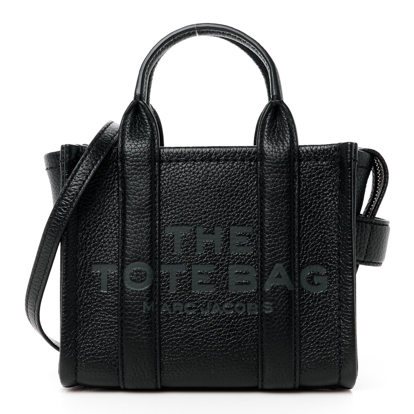 Grained Calfskin Micro The Tote Bag Black