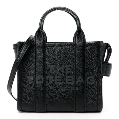 Marc Jacobs Grained Calfskin Micro The Tote Bag Black 1 of 11