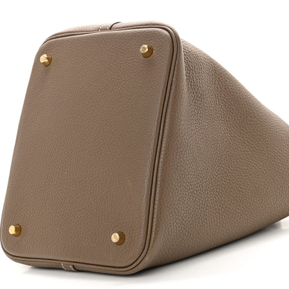 Hermes Taurillon Clemence Picotin Lock 22 MM Etoupe 10 of 11