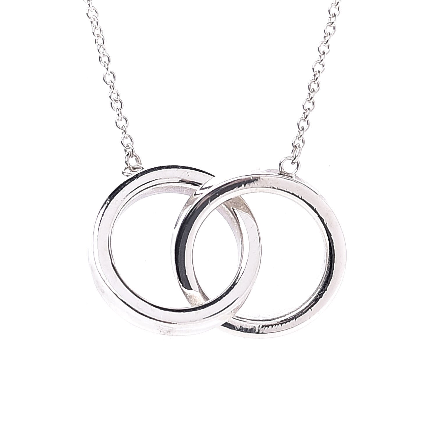 Tiffany Sterling Silver 1837 Interlocking Circles Pendant Necklace 4 of 8