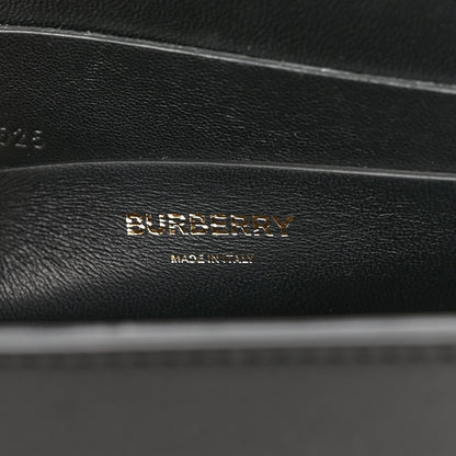 Burberry Calfskin Lizard Embossed Two Tone Small Grace Bag Black 6 of 12