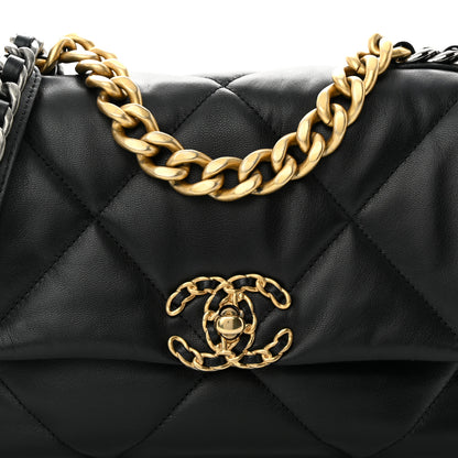 Chanel Shiny Goatskin Quilted Medium Chanel 19 Flap Black 8 of 12