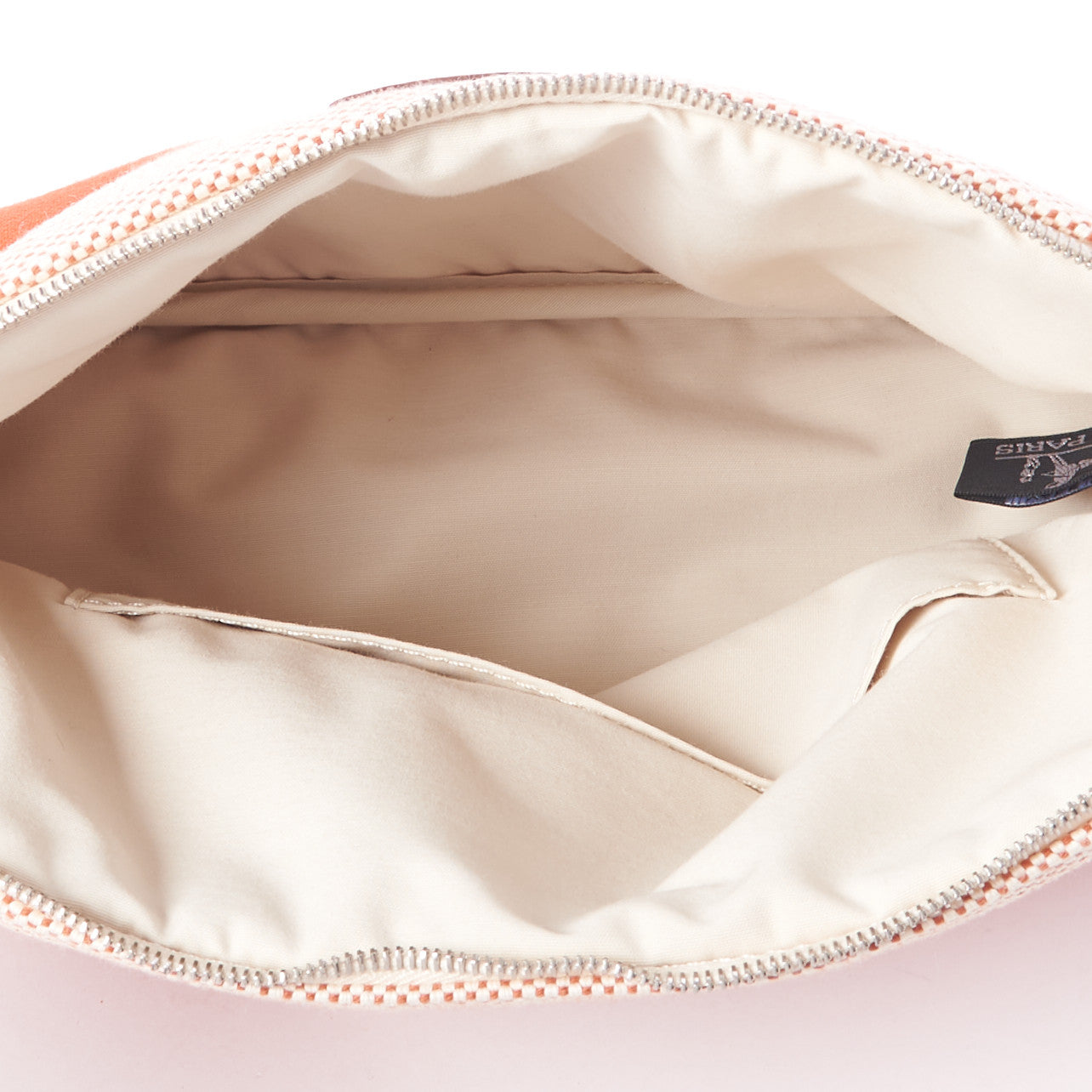 Hermes Canvas Bolide Samarcande Toiletry Case MM Terracotta 4 of 9