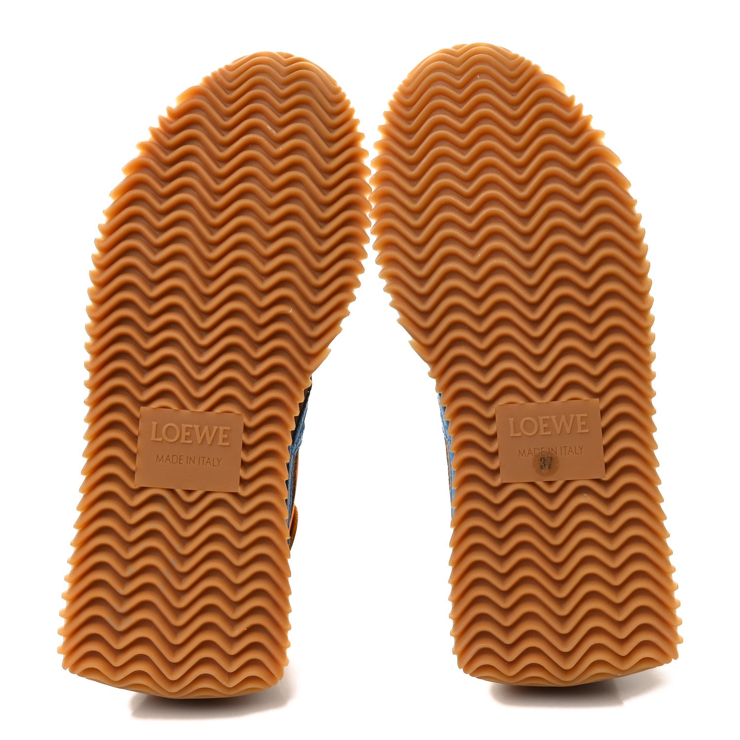 Loewe Fabric Suede Flow Retro Runner Sneakers 37 Blue Tan 5 of 9