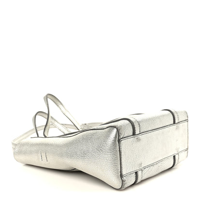 Balenciaga Metallic Goatskin Logo XXS Everyday Tote Argent Black 4 of 10