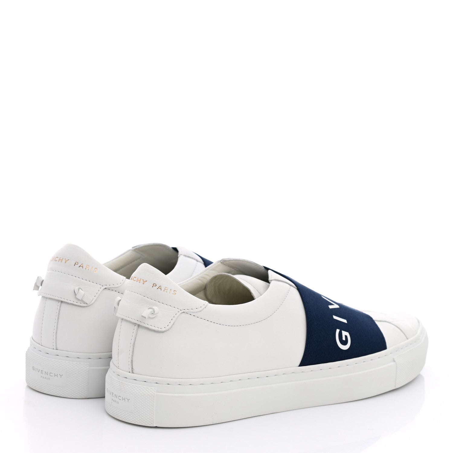 Givenchy Calfskin Band Logo Mens Urban Street Sneakers 41 White Navy 4 of 10