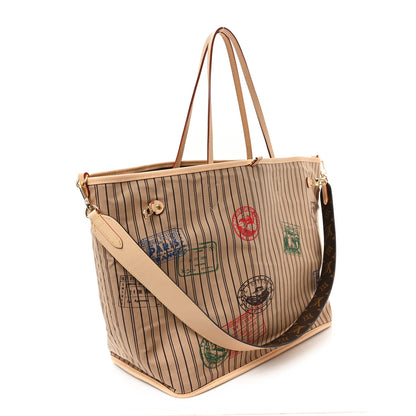 Louis Vuitton Monogram Stamped Inside Out Neverfull Bandouliere GM Beige 4 of 15