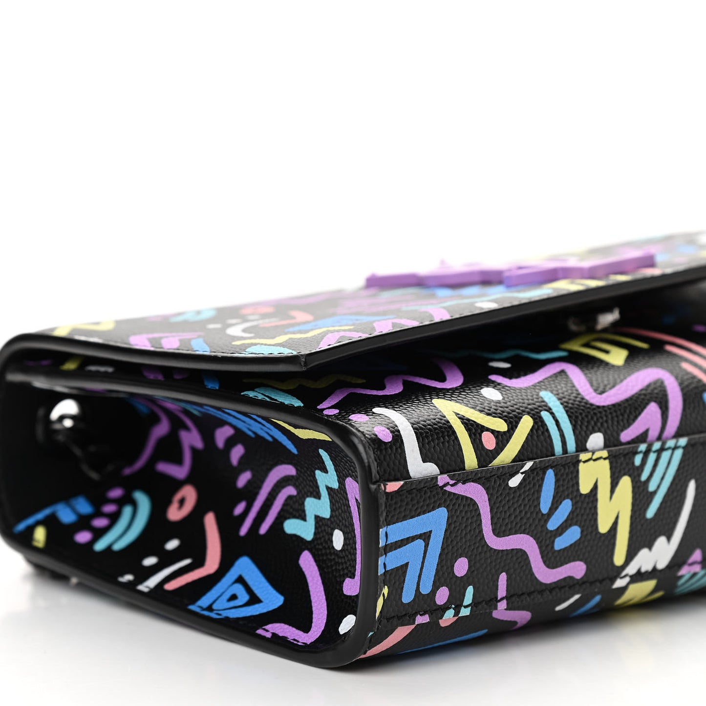 Grain De Poudre Small Monogram Graphic Print Kate Satchel Black