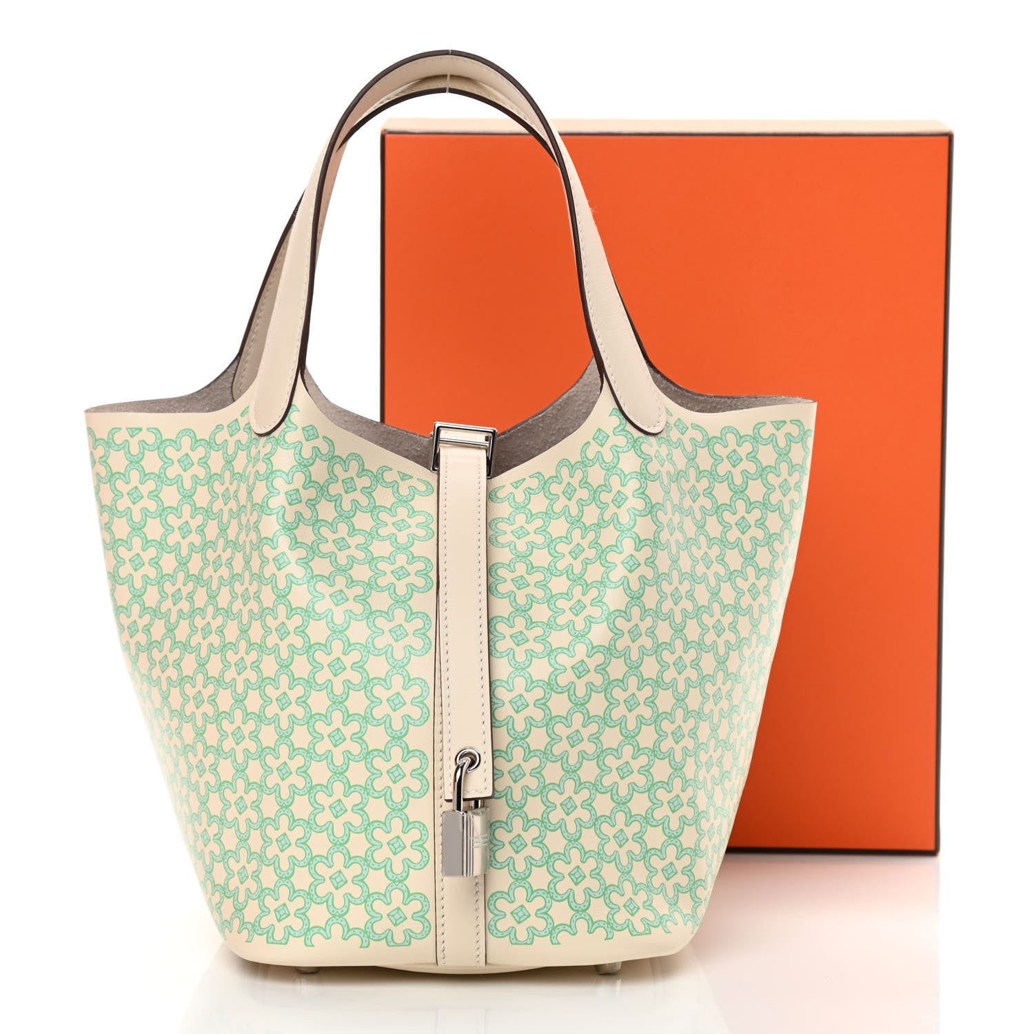 Hermes Swift Lucky Daisy Picotin Lock 18 PM Nata Vert 11 of 11