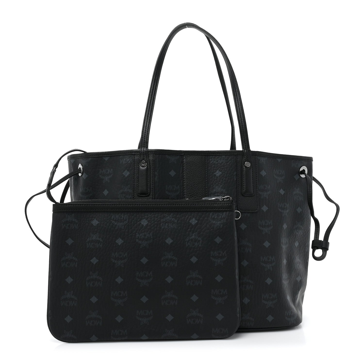 MCM Visetos Medium Liz Reversible Shopper Tote Black 3 of 16